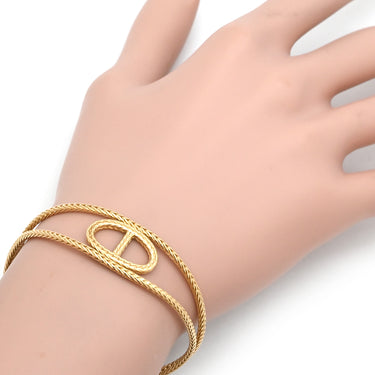 エルメス HERMES シェーヌ・ダンクル ダナエ PM イエローゴールド K18YG ブレスレット K18 YG 750 スパイクチェーン トグルクラスプ