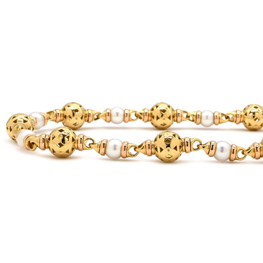 ブルガリ BVLGARI パール ネックレス パールホワイト×イエローゴールド K18YG パール ネックレス Au750 18K 18金 真珠