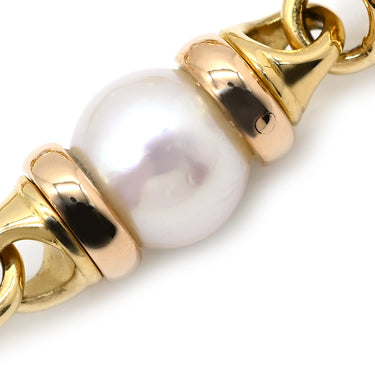 ブルガリ BVLGARI パール ネックレス パールホワイト×イエローゴールド K18YG パール ネックレス Au750 18K 18金 真珠