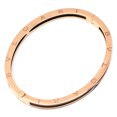 ブルガリ BVLGARI ビーゼロワン B-zero1 358058 ブラック×ピンクゴールド K18PG セラミック M ブレスレット 黒 AU750 18K PG バングル セラミック