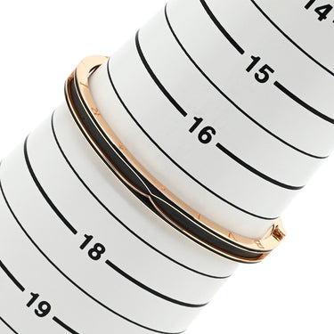 ブルガリ BVLGARI ビーゼロワン B-zero1 358058 ブラック×ピンクゴールド K18PG セラミック M ブレスレット 黒 AU750 18K PG バングル セラミック