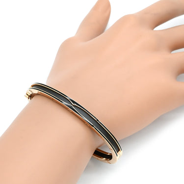 ブルガリ BVLGARI ビーゼロワン B-zero1 358058 ブラック×ピンクゴールド K18PG セラミック M ブレスレット 黒 AU750 18K PG バングル セラミック