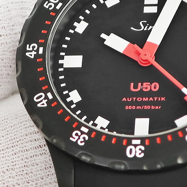 腕時計 ジン SINN U50.S 自動巻き メンズ Uボートスチール DLC テギメント加工 ダイバーズ 4時位置リューズ 黒