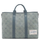 ルイヴィトン LOUIS VUITTON ウィークエンド トートＮM M22537 ブルー レザー モノグラムウォッシュデニム トートバッグ シルバー金具 ショルダーストラップ欠品