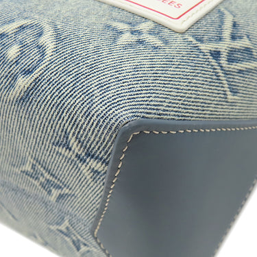 ルイヴィトン LOUIS VUITTON ウィークエンド トートＮM M22537 ブルー レザー モノグラムウォッシュデニム トートバッグ シルバー金具 ショルダーストラップ欠品