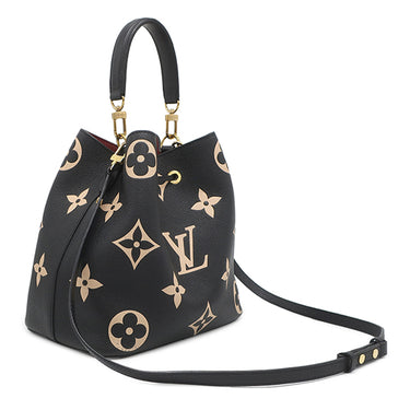 ルイヴィトン LOUIS VUITTON ネオノエ MM M45497 ブラック×ベージュ レザー バイカラーモノグラムアンプラントレザー 2WAYバッグ ゴールド金具 2WAY ポーチ欠品
