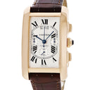 腕時計 カルティエ Cartier タンクアメリカン クロノグラフ XL W2609356 自動巻き メンズ K18PG無垢 角型 ローマン 青針 ビッグデイト