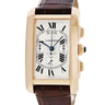 腕時計 カルティエ Cartier タンクアメリカン クロノグラフ XL W2609356 自動巻き メンズ K18PG無垢 角型 ローマン 青針 ビッグデイト