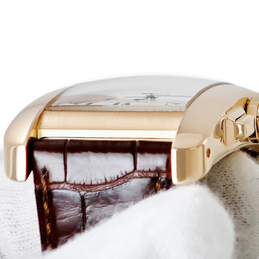 腕時計 カルティエ Cartier タンクアメリカン クロノグラフ XL W2609356 自動巻き メンズ K18PG無垢 角型 ローマン 青針 ビッグデイト