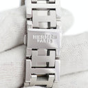 腕時計 エルメス HERMES クリッパー デイト CL5.410 自動巻き メンズ レディース OH済 ホワイト シェル アラビア