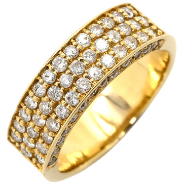 ノンブランド NON BRAND ダイヤ 1.00ct イエローゴールド K18YG ダイヤモンド リング 指輪 K18YG Au750 18K パヴェワイドリング 14.5号
