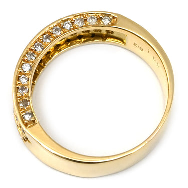ノンブランド NON BRAND ダイヤ 1.00ct イエローゴールド K18YG ダイヤモンド リング 指輪 K18YG Au750 18K パヴェワイドリング 14.5号