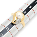 タサキ TASAKI ダイヤ デザインリング パールホワイト×イエローゴールド K18YG Pt900 パール ダイヤモンド リング 指輪 TASAKI Au750 18K 18金 パヴェ 10号