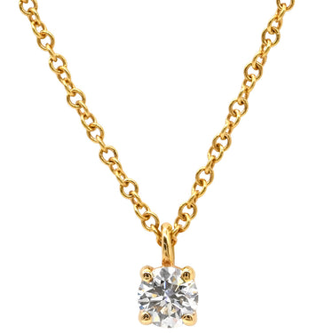 ティファニー Tiffany & Co ソリティア ダイヤモンド ペンダント イエローゴールド K18YG ダイヤモンド ネックレス T&Co. 1P 1石 1粒 Au750 18K YG