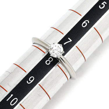 ティファニー Tiffany & Co ソリティア ダイヤリング プラチナシルバー Pt950 ダイヤモンド リング 指輪 T＆Co. 一粒 1P 立爪 0.26ct 8号