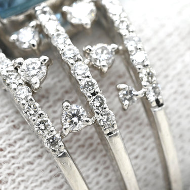 ノンブランド NON BRAND アクアマリン2.07ct ダイヤ0.83ct ブルー×プラチナシルバー Pt900 アクアマリン リング 指輪 Pt900 ライトブルー 水色 オープンワーク 13号