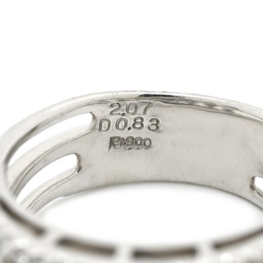 ノンブランド NON BRAND アクアマリン2.07ct ダイヤ0.83ct ブルー×プラチナシルバー Pt900 アクアマリン リング 指輪 Pt900 ライトブルー 水色 オープンワーク 13号