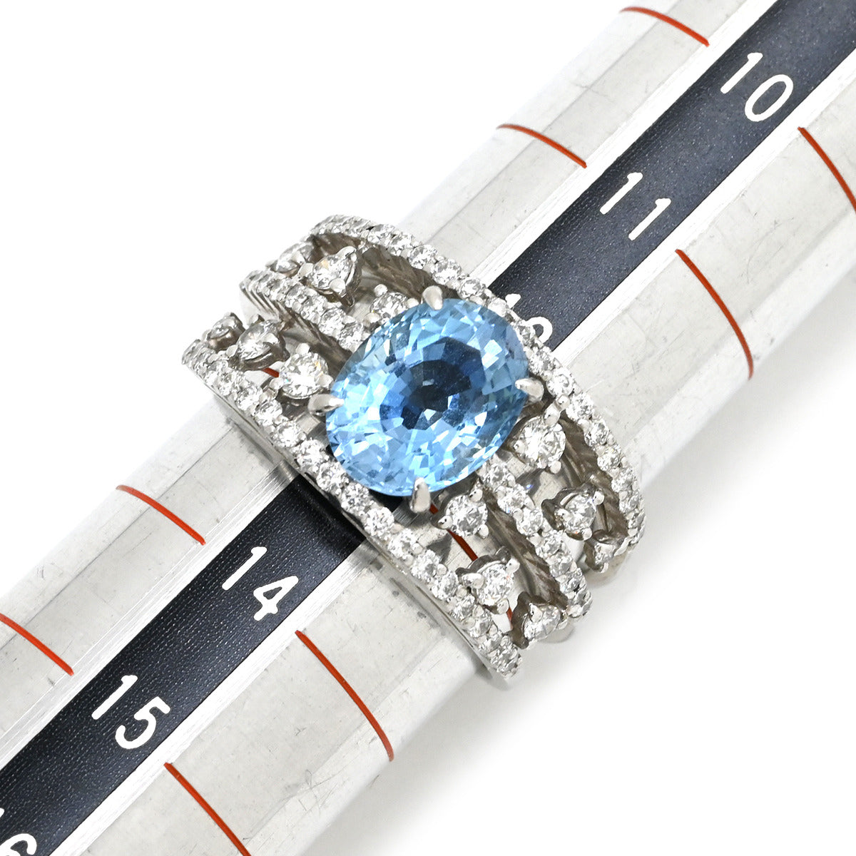 ノンブランド NON BRAND アクアマリン2.07ct ダイヤ0.83ct ブルー