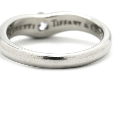 ティファニー Tiffany & Co カーブドバンド ダイヤ プラチナシルバー Pt950 ダイヤモンド リング 指輪 T＆Co. 一粒 1P エルサペレッティ 10号