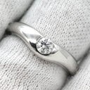 ティファニー Tiffany & Co カーブドバンド ダイヤ プラチナシルバー Pt950 ダイヤモンド リング 指輪 T＆Co. 一粒 1P エルサペレッティ 10号