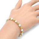 タサキ TASAKI クロスモチーフ パール パールホワイト×イエローゴールド K18YG パール ブレスレット TASAKI K18 Au750 ステーションブレスレット 真珠 アコヤ