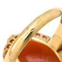 ノンブランド NON BRAND シェルカメオ ホワイト×ブラウン×イエローゴールド K18YG シェル リング 指輪 18K 750 YG 彫刻 女性 横顔 12.5号