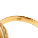 ノンブランド NON BRAND シェルカメオ ホワイト×ブラウン×イエローゴールド K18YG シェル リング 指輪 18K 750 YG 彫刻 女性 横顔 12.5号