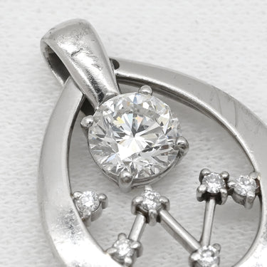 ノンブランド NON BRAND ダイヤ 1.001ct 星 スター プラチナシルバー Pt900 ダイヤモンド ペンダントトップ プラチナ900 ネックレストップ しずく