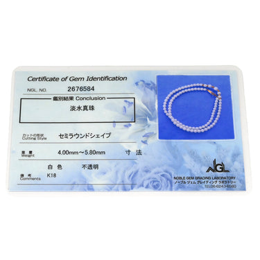 タサキ TASAKI 淡水パール パールホワイト×イエローゴールド K18YG パール K16YG(ビーズ)金性確認済 ネックレス TASAKI K18 K16 真珠 セミラウンドシェイプ