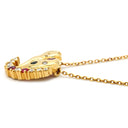タサキ TASAKI ダイヤ キャット ペンダント イエローゴールド K18YG ダイヤモンド 色石 ネックレス Au750 18K 18金 YG アニマルモチーフ 三日月 猫