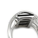 ランバン LANVIN オニキス ダイヤ ブラック×プラチナシルバー Pt900 オニキス ダイヤモンド リング 指輪 Pt900 パヴェ 幅広 レクタンギュラー 黒 モノトーン スプリットアーム 11号