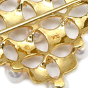 ミキモト MIKIMOTO ベビーパール ダイヤ パールホワイト×イエローゴールド K18YG ダイヤモンド パール ブローチ 白 Au750 18K 18金 YG 真珠 スクエア ひし形 ラウンドシェイプ
