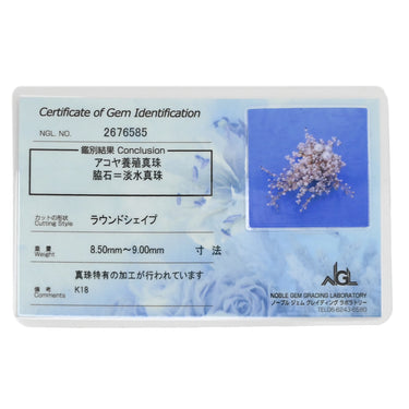 千こ里花 chikorika あこやパール 8.5-9mm 3粒 淡水パール パールホワイト×イエローゴールドXホワイトゴールド K18YG あこやパール 淡水パール K18WG(金性確認済) ブローチ コサージュ Au750 18K 18金 YG 真珠