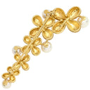 ミキモト MIKIMOTO あこやパール パールホワイト×イエローゴールド K18YG パール ブローチ MIKIMOTO Au750 18K 18金 YG 真珠 フラワーモチーフ