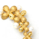 ミキモト MIKIMOTO あこやパール パールホワイト×イエローゴールド K18YG パール ブローチ MIKIMOTO Au750 18K 18金 YG 真珠 フラワーモチーフ