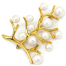 ミキモト MIKIMOTO 幸福の木 パールホワイト×イエローゴールド K18YG パール ブローチ MIKIMOTO Au750 18K 18金 アコヤパール 真珠 珊瑚モチーフ