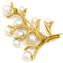 ミキモト MIKIMOTO 幸福の木 パールホワイト×イエローゴールド K18YG パール ブローチ MIKIMOTO Au750 18K 18金 アコヤパール 真珠 珊瑚モチーフ