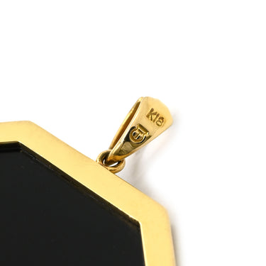 タサキ TASAKI カメオ ホワイト×ブルー×イエローゴールド K18YG ストーンカメオ ペンダントトップ オクタゴンフレーム チャーム ヴィンテージ 浮き彫り 彫刻