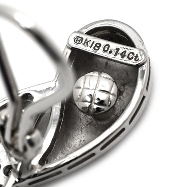 ミキモト MIKIMOTO パヴェダイヤ クリップイヤリング ホワイトゴールド K18WG ダイヤモンド イヤリング MIKIMOTO Au750 WG 18K 18金 ダイヤ 0.14ct 流線型