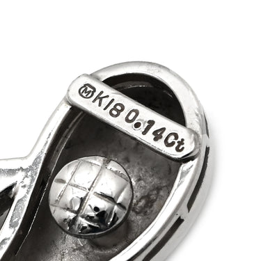 ミキモト MIKIMOTO パヴェダイヤ クリップイヤリング ホワイトゴールド K18WG ダイヤモンド イヤリング MIKIMOTO Au750 WG 18K 18金 ダイヤ 0.14ct 流線型