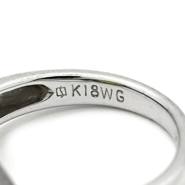 ノンブランド NON BRAND ペリドット ダイヤモンド ライトグリーン×ホワイトゴールド K18WG ペリドット ダイヤモンド リング 指輪 黄緑 Au750 18K 18金 ヘイローデザイン ベゼルセッティング 12.5号