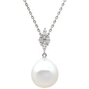 ミキモト MIKIMOTO 12.5mm パール ペンダント パールホワイト×ホワイトゴールド K18WG パール K14WG（チェーン） ダイヤモンド ネックレス MIKIMOTO 真珠 1粒 ダイヤ 0.28ct Au750 WG