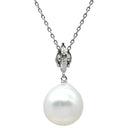 ミキモト MIKIMOTO 12.5mm パール ペンダント パールホワイト×ホワイトゴールド K18WG パール K14WG（チェーン） ダイヤモンド ネックレス MIKIMOTO 真珠 1粒 ダイヤ 0.28ct Au750 WG