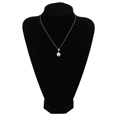 ミキモト MIKIMOTO 12.5mm パール ペンダント パールホワイト×ホワイトゴールド K18WG パール K14WG（チェーン） ダイヤモンド ネックレス MIKIMOTO 真珠 1粒 ダイヤ 0.28ct Au750 WG