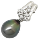 タサキ TASAKI パール 11.4mm ダイヤ グレー×プラチナシルバー Pt900 パール ダイヤモンド ペンダントトップ プラチナ ネックレストップ 1粒 しずく型