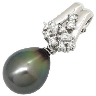 タサキ TASAKI パール 11.4mm ダイヤ グレー×プラチナシルバー Pt900 パール ダイヤモンド ペンダントトップ プラチナ ネックレストップ 1粒 しずく型