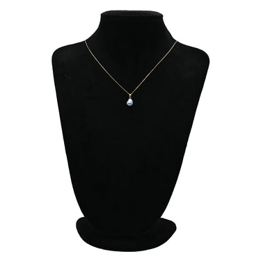 ミキモト MIKIMOTO バロックパール ペンダント ブルー×イエローゴールド K18YG パール ネックレス 青 真珠 1粒 スイング 750 18K YG