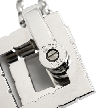 ウォルサム WALTHAM アートムービングペンダント ホワイトゴールド K18WG ダイヤモンド Pt850（留め具） ネックレス 18K WG Pt ダイヤ スイング スクエア チェーン社外品