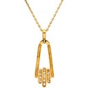 ミキモト MIKIMOTO ダイヤ 0.20ct イエローゴールド K18YG ダイヤモンド ネックレス MIKIMOTO Au750 18K 18金 YG ヴィンテージ トリプルバー パヴェ 13P