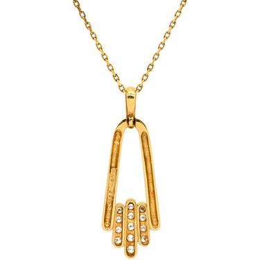 ミキモト MIKIMOTO ダイヤ 0.20ct イエローゴールド K18YG ダイヤモンド ネックレス MIKIMOTO Au750 18K 18金 YG ヴィンテージ トリプルバー パヴェ 13P